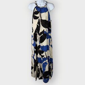 NEW Sofia Vergara Braided Maxi Dress | M 8-10 | Pockets | Tropical Beachy Resort